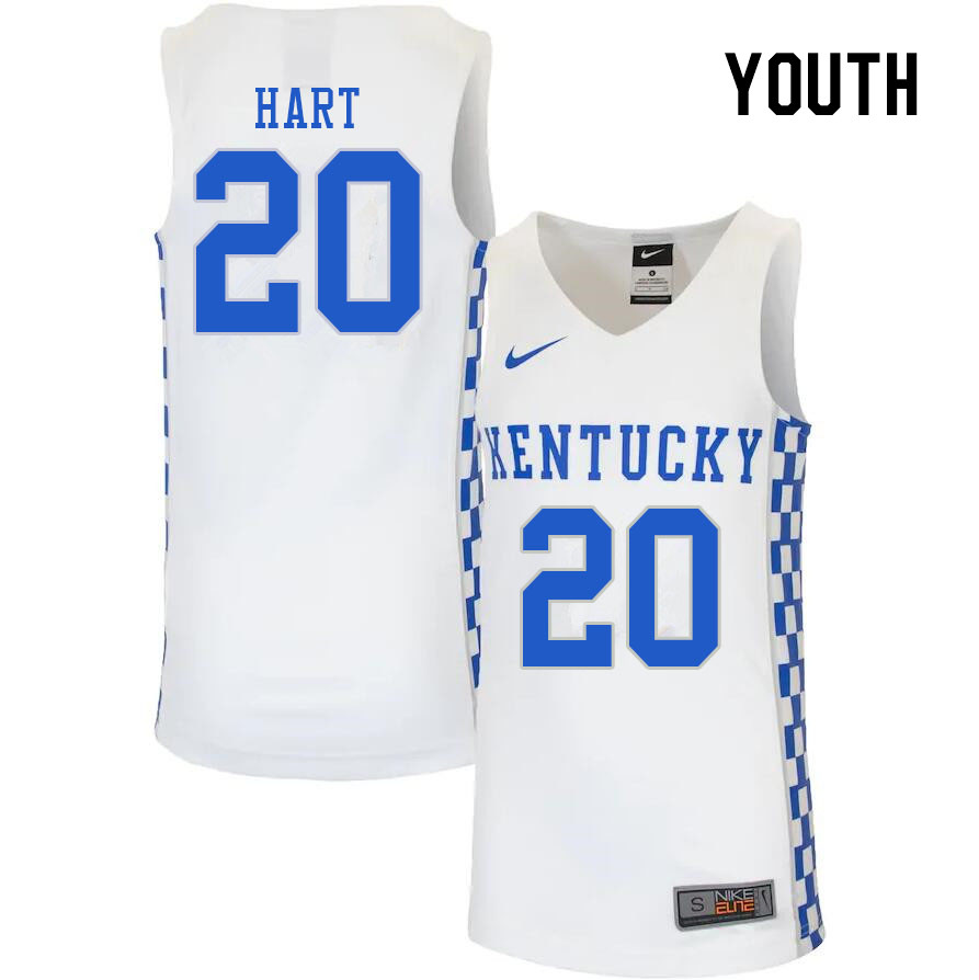 Youth #20 Joey Hart Kentucky Wildcats College Basketball Jerseys Stitched Sale-White